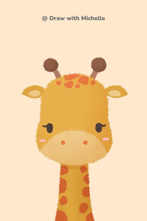 Procreate Drawing Animals Cute, How To Draw A Giraffe, Draw Giraffe, Olivia Drawing, Giraffe Doodle, Cute Giraffe Drawing, Procreate Step By Step, Giraffe Cute, Giraffe Cartoon