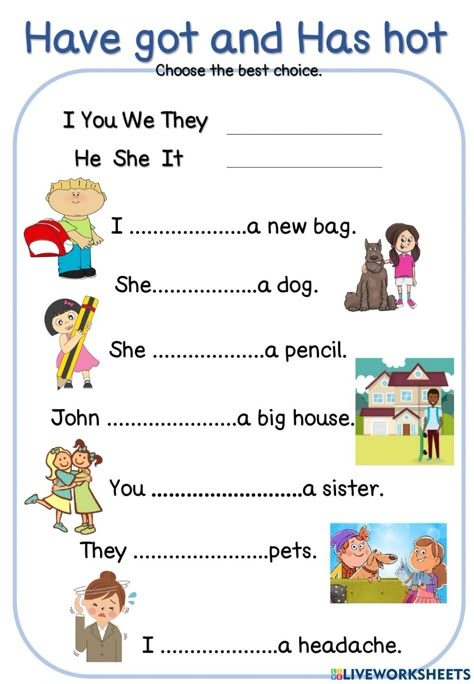 Verb To Have, Preschool Charts, Phonics Cvc, Grammar For Kids, Kindergarten Reading Activities, English Transition Words, English Exam, Teaching English Grammar, Learning English For Kids