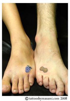 the peanut tattoo Peanut Butter And Jelly Tattoo, Jelly Tattoo, Best Matching Tattoos, Sister Tats, Peanut Butter Jelly Time, Cute Couple Tattoos, Bestie Tattoo, Couples Tattoos, Band Tattoos