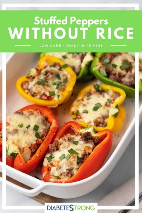 Stuffed Peppers Without Rice, Recipes With Cauliflower, Cauliflower Air Fryer, Healthy Cauliflower Recipes, Cauliflower Baked, Simple Side Salad, Low Carb Stuffed Peppers, Beef Snacks, Stuffed Bell Pepper