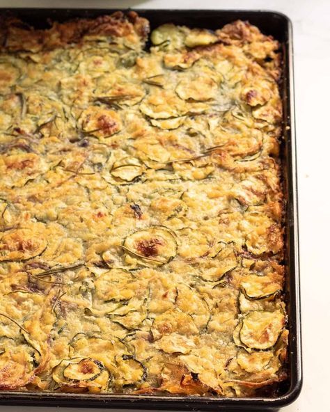 Zucchini Scarpaccia: Easy Vegan Italian Tart – The Vegan Larder Potato Tart With Zucchini, Gallete Recipe, Potato Tart With Zucchini And Feta, Scarpaccia Zucchini Tart, Zucchini Scarpaci, Scarpaccia Zucchini Tart Keto, Vegan Scarpaccia Zucchini Tart, Mediterranean Vegan, Zucchini Tart