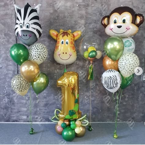 Jungle Theme Birthday Party, Fruit Birthday Party, Jungle Thema, 1st Birthday Girl Decorations, Wild Birthday Party, Dinosaur Balloons, Happy Birthday Decor, Boys First Birthday Party Ideas, Jungle Theme Birthday