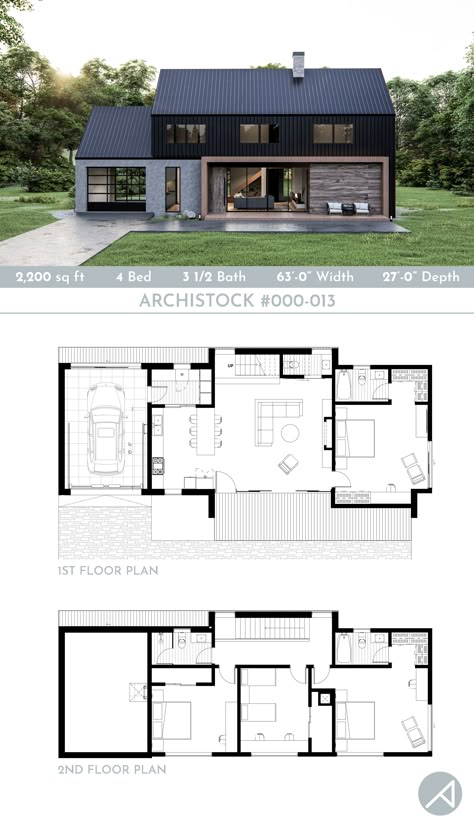 1 Bedroom Modern House Plans, House With Attic Floor Plans, 4 Bedroom Barndominium With Garage, 3 Bdrm 2 Bath Barndominium, Industrial Floor Plan, Medium Barndominium, Modern House Plans 4 Bedroom Open Floor, Barnhouse Homes Plans, Modern Barndominium Plans