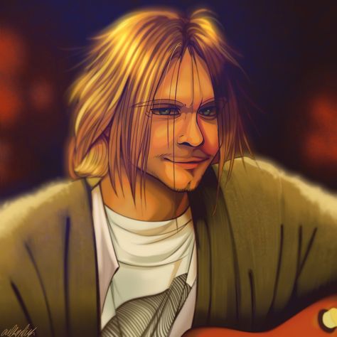 kurt cobain mtv unplugged ✯ Kurt Cobain Mtv Unplugged, Kurt Cobain Unplugged, Mtv Unplugged, Band Art, Kurt Cobain, Art Board, Mtv, Dumb And Dumber, To Share