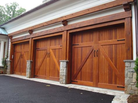 Unique Garage Doors, Custom Wood Garage Doors, Faux Wood Garage Door, Carriage Garage Doors, Wooden Garage Doors, Custom Garage Doors, Wood Garage, Modern Garage Doors, Garage Door Types