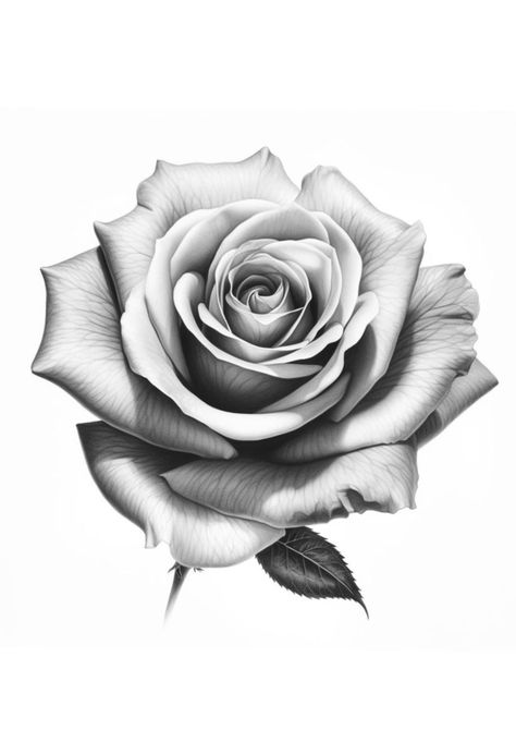 White Rose Tattoo Design, Rose Drawing Realistic, Tattoo Rose Men, Rose Tattoo Realistic, Rose Black And Grey, Best Rose Tattoo, Realistic Rose Drawing, Forest Forearm Tattoo, Family Tattoo Ideas