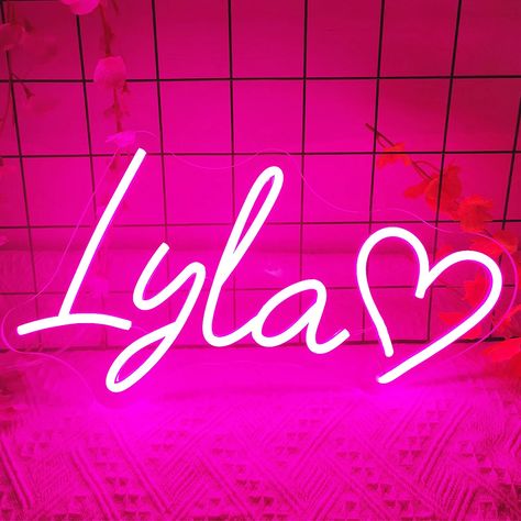 Word Lights Sign Bedroom, Name Lights Wall, Birthday Party Bar, Bar Business, Logo Neon, Light Girls, Pink Names, Makeover Bedroom, Light Up Letters