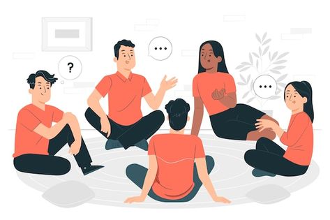 Group discussion concept illustration | Free Vector #Freepik #freevector #people-speaking #people-talking #talk #speaking Solar Panel Project, Communication Illustration, Presentation Pictures, Group Discussion, Fluency Activities, Spiritual Paintings, Illustration Story, Event Poster Design, Concept Illustration