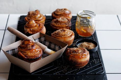 "These spiced, enriched yeasted buns are typically Swedish, although similar variations are popular throughout Scandinavia” - Michael and Pippa James. Swedish Cardamom Buns, Yeast Buns, Cinnamon Scrolls, Cardamom Buns, Cinnamon Ice Cream, Michael James, Weekend Meals, Apricot Jam, Perfect Breakfast