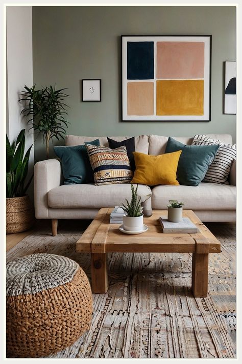 Transform your living room with our top 9 ideas for living room decor featuring boho throw pillows. Discover how these stylish accents can add warmth, texture, and personality to your space. From vibrant patterns to cozy textures, boho throw pillows are the perfect way to enhance your decor while reflecting your unique style. Explore creative arrangements and color combinations that will elevate your living room into a bohemian oasis. Living Room Couch Pillows Color Schemes, Bohemian Throw Pillows Couch, Boho Pillows For Gray Couch, Throw Pillows Sectional Couch Boho, Boho Living Room With Grey Couch, Boho Throw Pillows Gray Couch, Living Room Pillows Mixing Patterns Boho, Pillows Grey Couch, Light Grey Couch Living Room Ideas