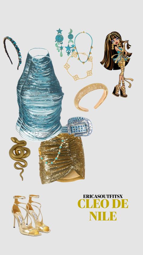 Cleo De Nile And Deuce Halloween Costume, Cleo Inspired Outfits, Cleopatra Outfit, Cleopatra Dress, Monster High Clothes, Classy Halloween Costumes, Classy Halloween, High Clothes, Halloween Costume Outfits