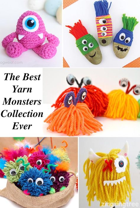 If your looking for something fun to craft that going to generate loads of smiles and giggles, then you cannot beat a Yarn Monster or two. Yarn Monsters, Yarn Crafts For Kids, Diy Monsters, Monster Crafts, Yarn Dolls, Pom Pom Crafts, Crafts With Pictures, Crafts For Kids To Make, Wool Crafts