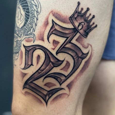 Lebron Tattoos Ideas, Hand Tattoo Lettering, Lebron Tattoo, 23 Tattoo Number Ideas, Tattoo Numbers, 23 Tattoo, 6 Tattoo, Tattoo Lettering Alphabet, Ace Tattoo