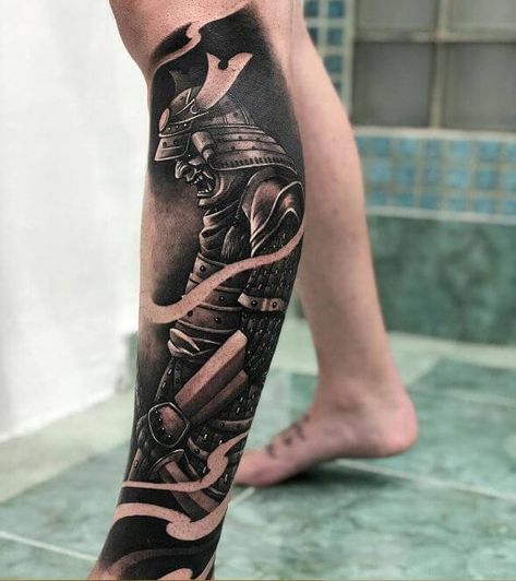 100+ Japanese Samurai Tattoos Designs For Men (2021) Samurai Leg Tattoo Men, Legs Tattoo Men, Japanese Samurai Tattoo, Samurai Tattoos, Leg Tattoos For Men, Japanese Warrior Tattoo, Samurai Tattoo Sleeve, Japanese Leg Tattoo, Bamboo Tattoo