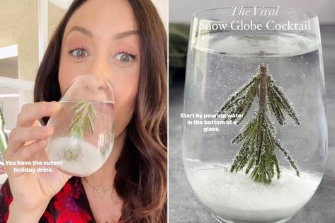 How to make the viral snow globe cocktail in 4 steps: ‘Totally worth the hype’ Snow Globe Margarita, Snow Globe Cocktail Recipe, Snow Globe Drink, Snow Globe Sangria, Snowglobe Cocktail, Snow Globe Cocktail, Snow Cocktail, Snowglobe Drink Rosemary, Cocktail Maker