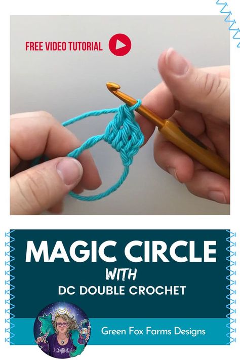 How to Create a Magic Circle with Double Crochet. Free video tutorial by greenfoxfarms Crochet In The Round, Magic Circle Crochet, Tote Crochet, Crochet Tote Pattern, Easter Toys, Crochet Circles, Farm Design, Adjustable Base, Magic Circle