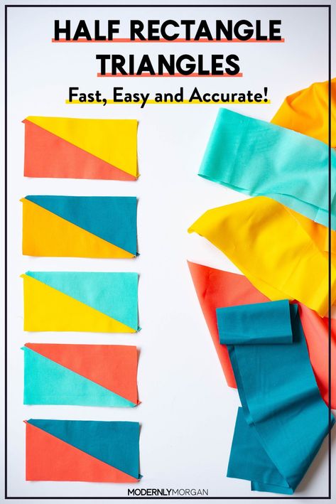 Half Rectangle Triangle Tutorial - Fast, Easy and Accurate! No math or trimming! Common Quilt Blocks, Half Rectangle Quilt Patterns, Harlequin Quilt, Binding Tips, Half Square Triangles Tutorial, Half Square Triangle Quilts Pattern, Rag Quilt Tutorial, Curved Piecing, Quilt Techniques