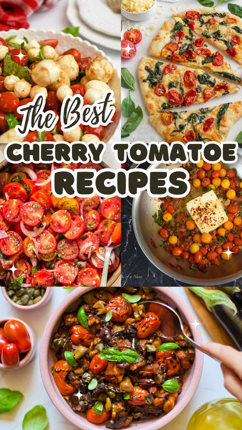 Welcome to our tantalizing cherry tomato recipes round-up! Bursting with vibrant colors and irresistible flavors, cherry tomatoes are nature’s edible gems, elevating any dish they grace. From refreshing salads to mouthwatering pastas, these little bursts of sweetness add a delightful touch to your culinary creations. Cooking Cherry Tomatoes, Ways To Use Cherry Tomatoes, Things To Do With Cherry Tomatoes, What To Do With Cherry Tomatoes, Recipes With Cherry Tomatoes, Cherry Tomatoes Recipes, Edible Gems, Refreshing Salads, Cherry Tomato Salad