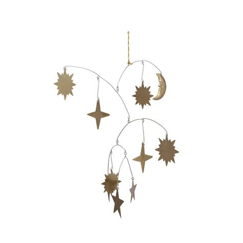 Dakota Fields Leedy Metal Celestial Mobile - Wayfair Canada Celestial Mobile, Mobile Decoration, Metal Mobile, Moon Mobile, Hello Honey, Moon Silhouette, Michael Store, Gold Moon, Warm Autumn