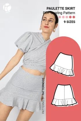 Patterns :: Women's patterns :: Free patterns :: PatternCos Paulette Skirt Mini Skirt Sewing, Mini Skirt Sewing Pattern, Mini Skirt Pattern, Cute Mini Skirt, Skirt Sewing Pattern, Skirt Sewing, Jumpsuit And Blazer, Skirt Patterns Sewing, Corsets And Bustiers