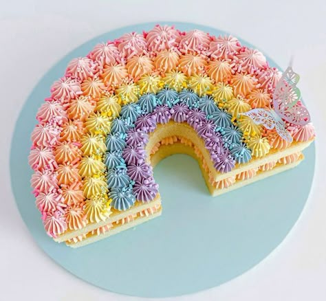 Daisy Rainbow Cake, Mini Rainbow Cake, Rainbow Shape Cake, Butterfly Heart Cake, Rainbow Number Cake, Rainbow Shaped Cake, Rainbow Sheet Cake, Rainbow Heart Cake, Pink Rainbow Cake