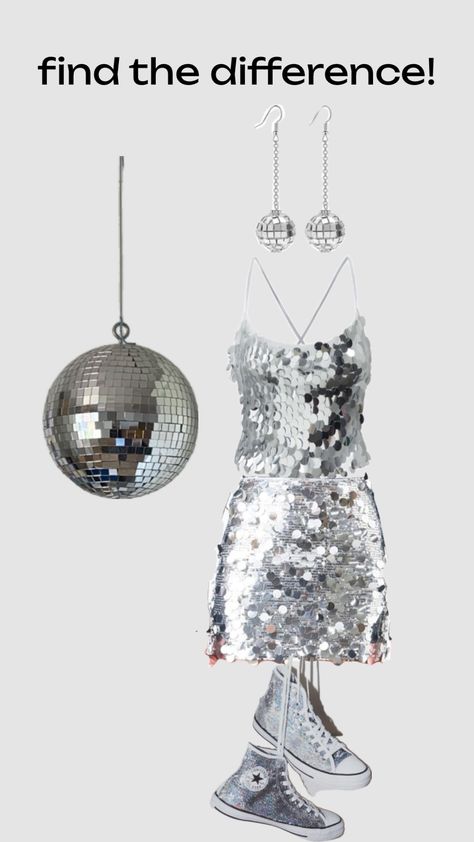 #mirrorrball #mirrorballtaylorswift #mirrorballgirl Folklore Mirrorball Outfit, Mirrorball Halloween Costume, 18th Birthday Party Outfits, Mirror Ball Costume, Silver Dress Halloween Costume, Mirrorball Costume, Disco Ball Halloween Costume, Disco Ball Theme Party, Disco Ball Outfit