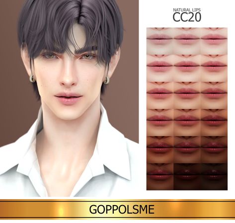 Goppolsme Skin, Sim4 Cc Lips, Sims4 Cc Skins Realistic, Goppols Me The Sims 4, Sims 4 Men Lips, Sims 4 Cc Men Lips, The Sims 4 Cc Male Lips, Male Cc Skin Details, Sims 4 Male Lips