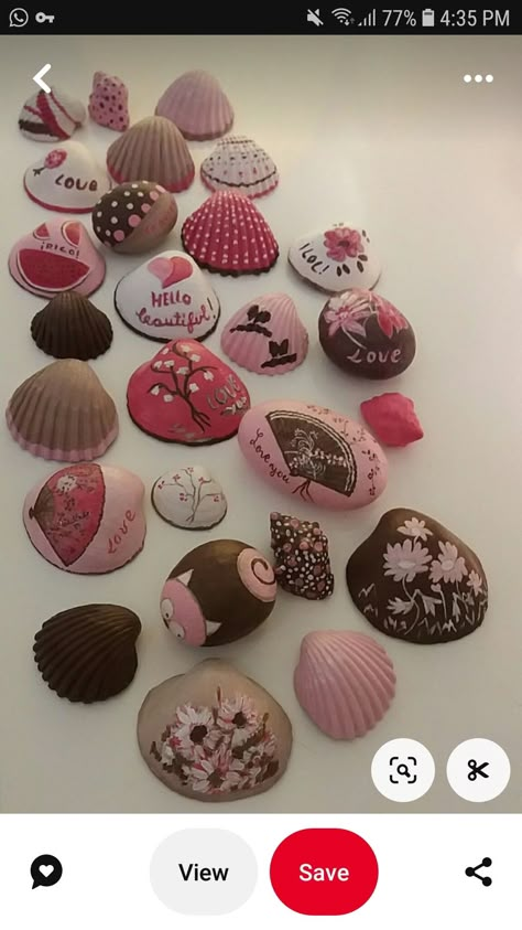 Painting On Seashells Ideas, Painted Shells Ideas, Seashell Art Diy, Shell Painting, Seashell Painting, Diy Gift Set, Shell Crafts Diy, Pinterest Diy Crafts, Painted Shells