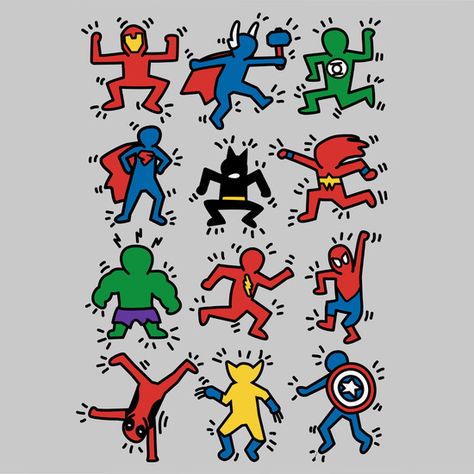 https://society6.com/product/keith-superheroes_print Street Art Ideas, Art Gcse Ideas, Keith Haring Art, Haring Art, Wall Street Art, Art Appreciation, Keith Haring, Spiderman Art, Art Club