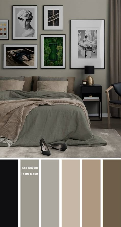 Charcoal Bedroom, Sage Bedroom, Best Bedroom Colors, Bedroom Color Combination, Bedroom Colour, Bedroom Colour Palette, Neutral Bedrooms, Beige Bedroom, Wedding Color Palettes