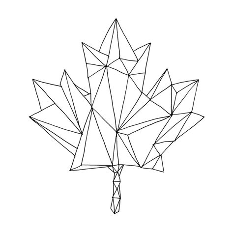 Maple Tree Tattoo, Maple Leaf Tattoos, Maple Tree Tattoos, Abstract Line Drawing, Leaf Coloring Page, Apartment Wall Art, Canadian Maple Leaf, Leaf Outline, Geometric Design Art