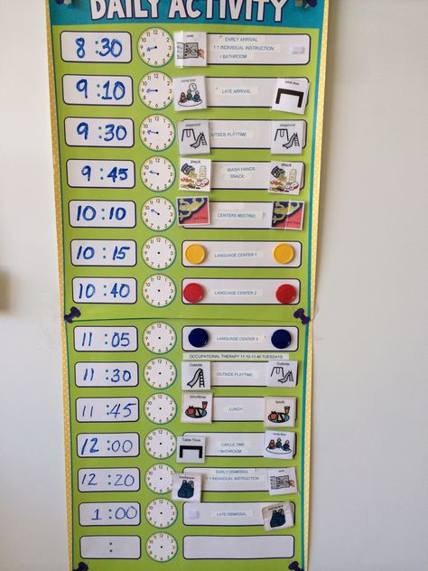 Board Wall Design, Visual Timetable, Schedule Board, Class Timetable, Daily Routine Schedule, Visual Supports, Bullet Planner, Pre K Activities, Board Wall