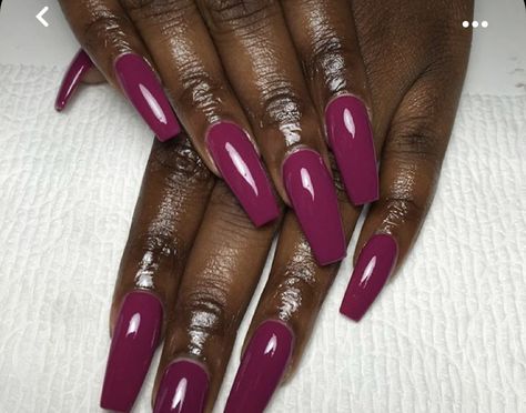 Plum Nail Color, Raspberry Nails, Bright Acrylic Nails, Magenta Nails, Plum Nails, Brown Acrylic Nails, Brown Acrylic, Diva Nails, Nails Inspo