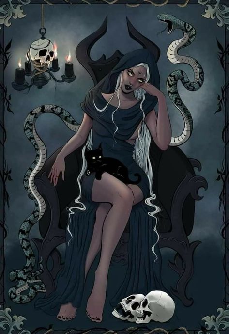 Creepy Environment, Witch Girl Art, Photoshop Graphic Design, Lady Design, Witch Pictures, Dark Vibes, Witch Girl, Snake Art, Greek Mythology Art