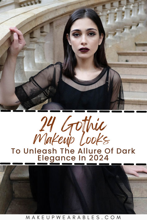 Gothic Makeup Looks Dark Makeup Looks Hooded Eyes, Easy Emo Makeup Looks, Elegant Gothic Makeup, Work Appropriate Goth Makeup, Modern Goth Makeup, Witchy Makeup Looks Everyday, Dark Moody Eye Makeup, Makeup For Dark Hair, Grunge Prom Makeup