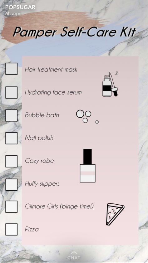 Pamper Self Care Kit Checklist Spa Day At Home Checklist, Spa Day Party, Home Checklist, Self Care Kit, Pamper Days, Diy Spa Day, Pampering Routine, Routine Ideas, Spa Night