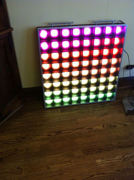 Picture of PixelLux- A 64 Pixel RGB LED Video Screen Pixel Lab Editing, Transparent Led Screen, Led Lamp Rgb, Pixel Led, Interactive Led Screen, Led Pixel Lighting, Arduino Programming, Led Board, Mechanical Engineering