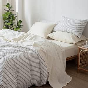 Gray Bed Tan Sheets, Almond Bed Sheets, Linin Bed, Double Bed Sheets Cotton, Cream Bedding, King Sheets, White Sheets, Bed Linen Sets, Linen Sheets