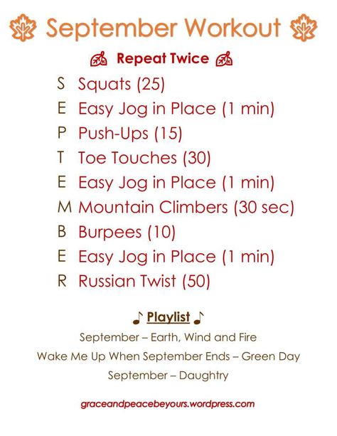 Fall Workout Challenge, September Workout Challenge, Fall Exercise, September Fitness Challenge, Fall Workouts, Fall Workout, September Autumn, Arm Challenge, Jogging In Place