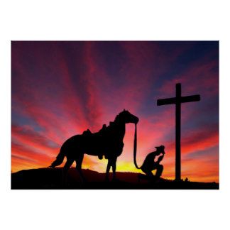 The Cowboy at the Cross Christian Western Poster Western Painting Canvas, Indian Symbols, Western Posters, Cowboy Pictures, Western Artwork, At The Cross, Wooden Wagon, Western Paintings, Cross Christian