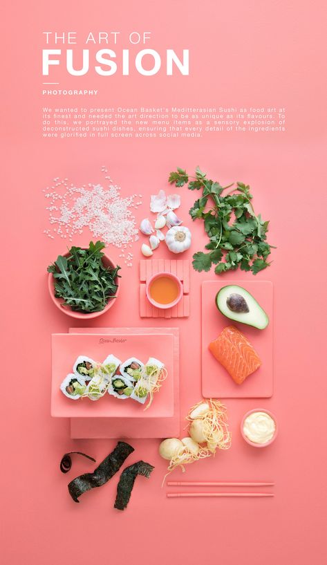 The Art Of Fusion - Food Photography on Behance Sushi Dishes, Ayam Bakar, Food Art Photography, Food Gallery, Food Photography Inspiration, Food Graphic Design, Fusion Food, Food Ads, Food Photography Styling