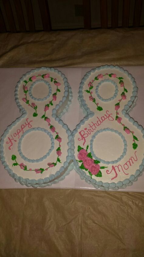 88th Birthday Party Ideas For Grandma, 88th Birthday Party Ideas, 88th Birthday Cake, Granny Cake, 88th Birthday, Birthday Cake For Mom, 70th Birthday Cake, Moms Birthday, Mom's Birthday