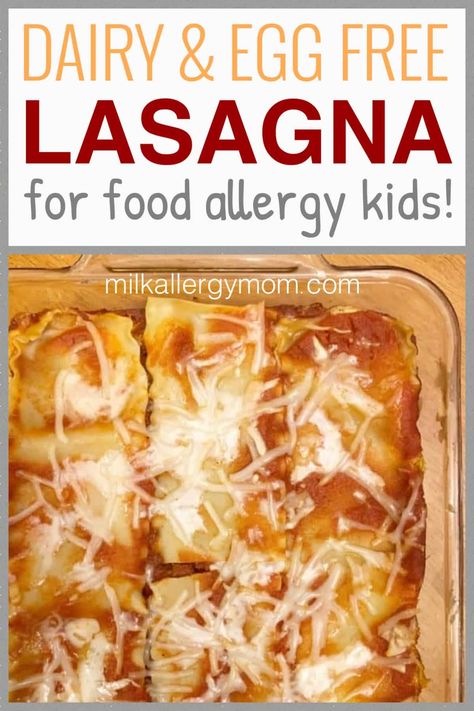 Egg Allergy Recipes, Dairy Free Lasagna, Milk Allergy Mom, Dairy Free Recipes Dinner, Allergen Free Recipes, Milk Allergy, Dairy Free Cream, Dairy Free Dinner, Eggless Recipes