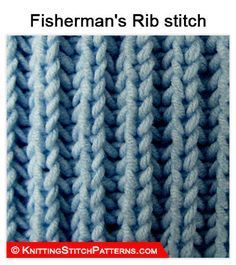 Knitting Stitch Patterns, Types Of Knitting Stitches, Bind Off Knitting, Rib Stitch Knitting, Fisherman's Rib, Make A Hat, Hannah Baker, Green Beanie, Bamboo Knitting Needles