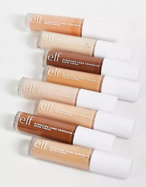 high-coverage, long-wearing and perfect for hiding those pesky spots and under-eye circles . Elf Hydrating Camo Concealer, Elf Foundation, Hydrating Camo Concealer, Elf Concealer, Hydrating Concealer, Elf Products, Camouflage Concealer, Liquid Texture, Full Coverage Concealer