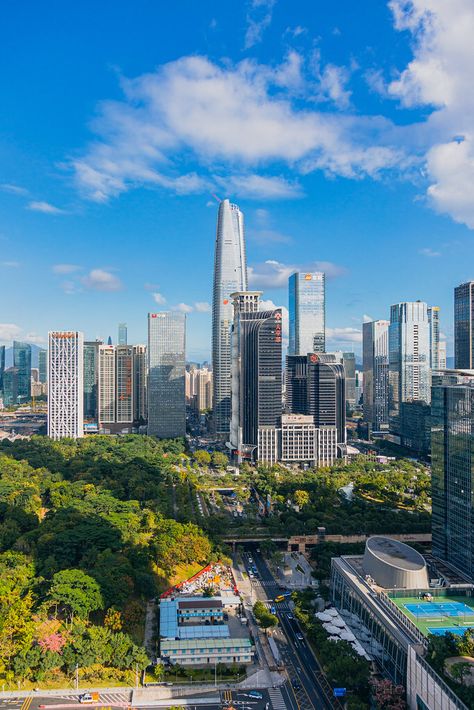 CBD view, Futian Shenzhen Shenzhen City, Scifi City, Infrastructure Development, China City, Building Aesthetic, Futuristic City, West Bengal, City Photography, Architectural Designs