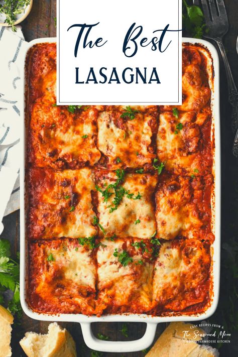 The best homemade lasagna recipe includes thick layers of noodlessausageground beefricottaParmesanand mozzarella cheeses in a made-from-scratch sauce Lasagna With Salad, Lasagna With Italian Sausage Ground Beef, Lasagna With Sausage And Beef, Lasagna Recipe With Ricotta And Sausage, Lasagna Recipe With Ricotta Beef, Sausage Lasagna Recipe, Lasagna With Italian Sausage, Ground Beef Lasagna Recipe, Lasange Recipe