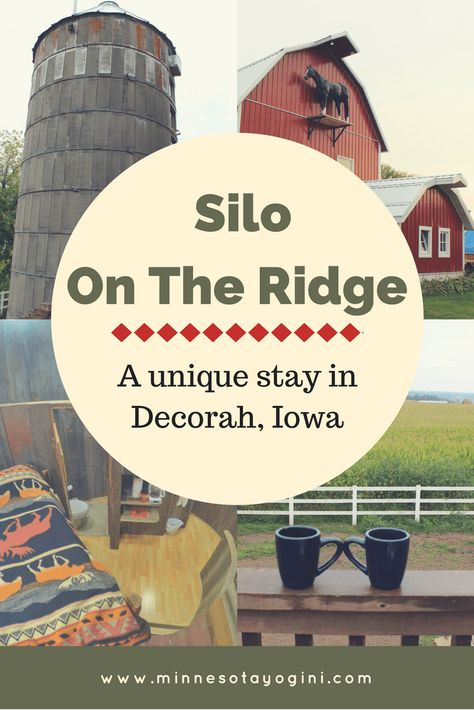 Silo on the Ridge, a Unique stay in Decorah, Iowa Decorah Iowa Travel, Iowa Road Trip, Decorah Iowa, American Midwest, Amana Colonies, Unique Stays, Iowa Travel, Midwest Travel, Wisconsin Dells