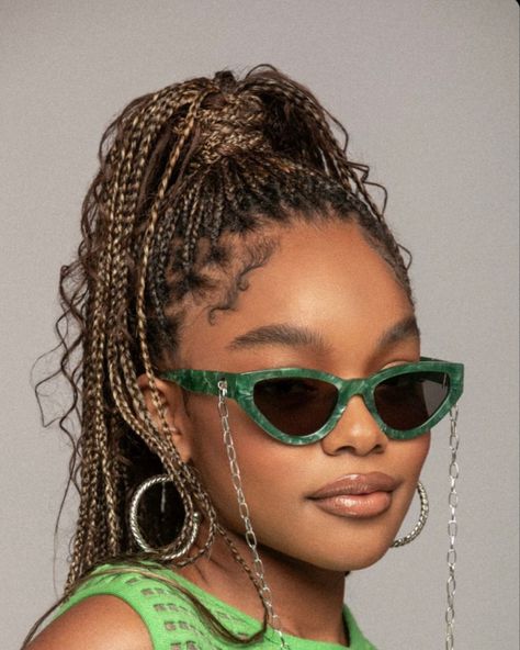 White And Brown Braids, Marsai Martin Hairstyles Braids, Marsai Martin Braids, Marsai Martin Hairstyles, Marsai Martin, African Hair Braiding Styles, Blonde Braids, Box Braids Hairstyles For Black Women, Cute Box Braids Hairstyles