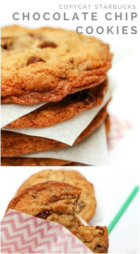 35 Copycat Starbucks Recipes That Are Just As Good – If Not Better Than The Original Starbucks Chocolate Chip Cookies, Starbucks Cookies, Starbucks Chocolate, Diy Starbucks, Best Holiday Cookies, Copycat Starbucks, Starbucks Diy, Copycat Starbucks Recipes, Starbucks Drinks Recipes